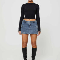 Grishea Low Rise Denim Skirt