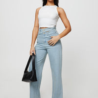 Bansley Double Waistband Jeans Light Denim