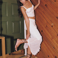 Maxton Ruffle Maxi Skirt Ivory