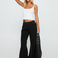 Summits Flared Track Pants Washed Black