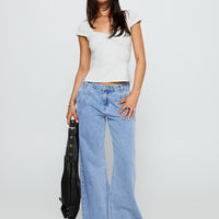 Reaper Mid Rise Baggy Jeans Light Blue Wash