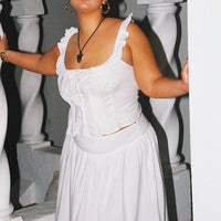 Valerio Maxi Skirt White Curve