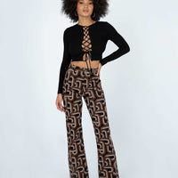 Motel Zoven Trouser Tonal Interlink Black