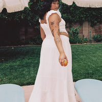 Raven Mid Rise Maxi Skirt White Curve