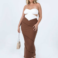 Oscar Maxi Skirt Brown