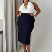 Zanna Midi Skirt Black Curve