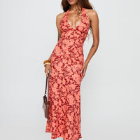 Casablanca Halter Top Red Floral