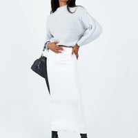 Abercairn Knit Maxi Skirt White