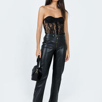 Clipper PU Pants Black