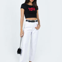 Leta Straight Leg Denim Jeans White
