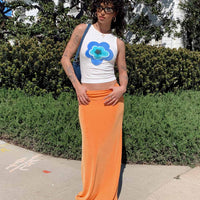 Harriette Maxi Skirt Orange