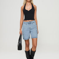 Mika Carpenter Denim Shorts Light Wash