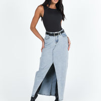 Batkins Maxi Skirt Light Wash Denim