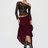 Whole Again Maxi Skirt Burgundy