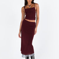 Motel Tresha Skirt Mesh Burgundy 199
