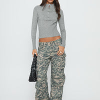 Sweetness Low Rise Straight Leg Jeans Digital Camo