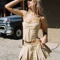 Alinzia Eyelet Skort Beige