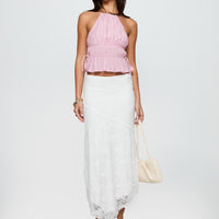 Freebirds Lace Midi Skirt White