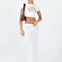 Belle Knit Maxi Skirt White