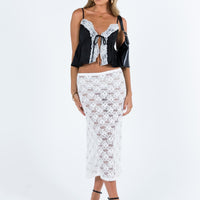 Ella-rae Midi Skirt White