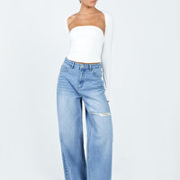 Beale Wide Leg Jeans Mid Wash Denim