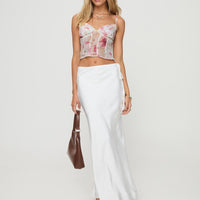 Fluttering Maxi Skirt White