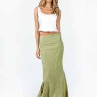 Raven Mid Rise Skirt Sage