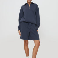 Dream Fleece Longline Shorts Navy