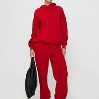 Dream Fleece Ankle Cuff Sweatpants Red