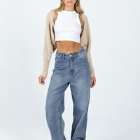 Zeira Wide Leg Jeans Mid Wash Denim