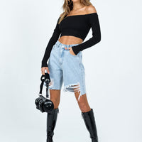 Kya Longline Shorts Denim
