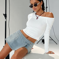 Down For The Ride Denim Skort Light Wash Tall
