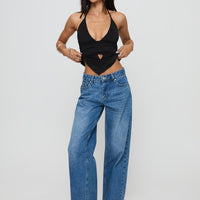 Serenitia Mid Rise Relaxed Jeans Mid Blue Wash Petite