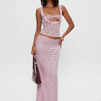 Kalei Maxi Skirt Pink Floral