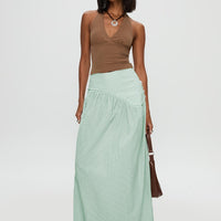 Yasemine Maxi Skirt Green / White