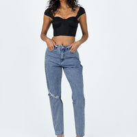 Unofficial High Waisted Mom Jean Light Wash Denim