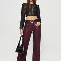 Dempsey Faux Leather Pants Deep Cherry