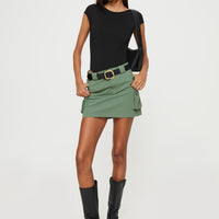 Lydie Cargo Mini Skirt Green