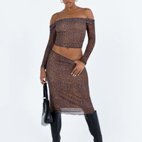 Rujha Midi Skirt Leopard