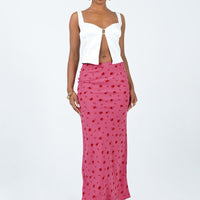 Gendling Midi Skirt Pink Floral