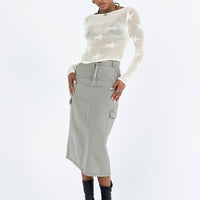 Jacko Midi Cargo Skirt Olive Green