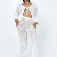 Wild & Free Crochet Pants Curve White