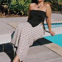 Mercer Linen Blend Maxi Skirt Black / White Curve