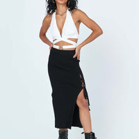 Ariel Knit Midi Skirt Black
