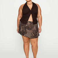 Tejano Mini Skirt Leopard Curve