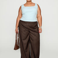 Cedars Low Rise Pant Brown Stripe Curve