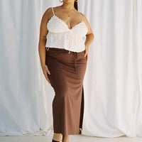 Caroline Midi Skirt Brown Curve