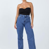 Theore High Waisted Mom Jean Mid Wash Denim