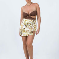 Dillion Mini Skirt Yellow Swirl