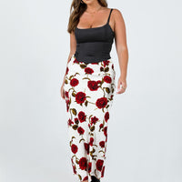 Jodie Maxi Skirt White Floral